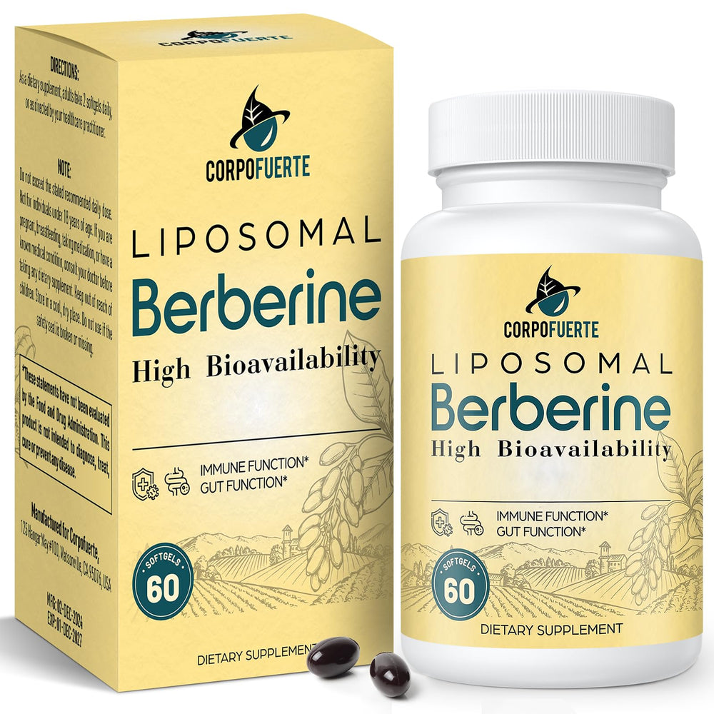Corpofuerte Liposomal Berberine bottle displaying premium packaging for daily wellness support