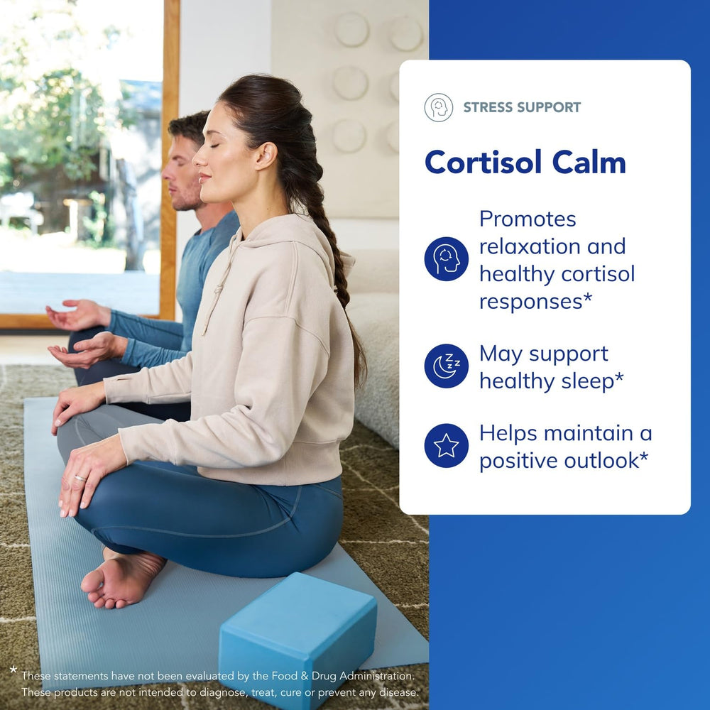 Cortisol Calm with ashwagandha highlights adaptogenic support for occasional stress