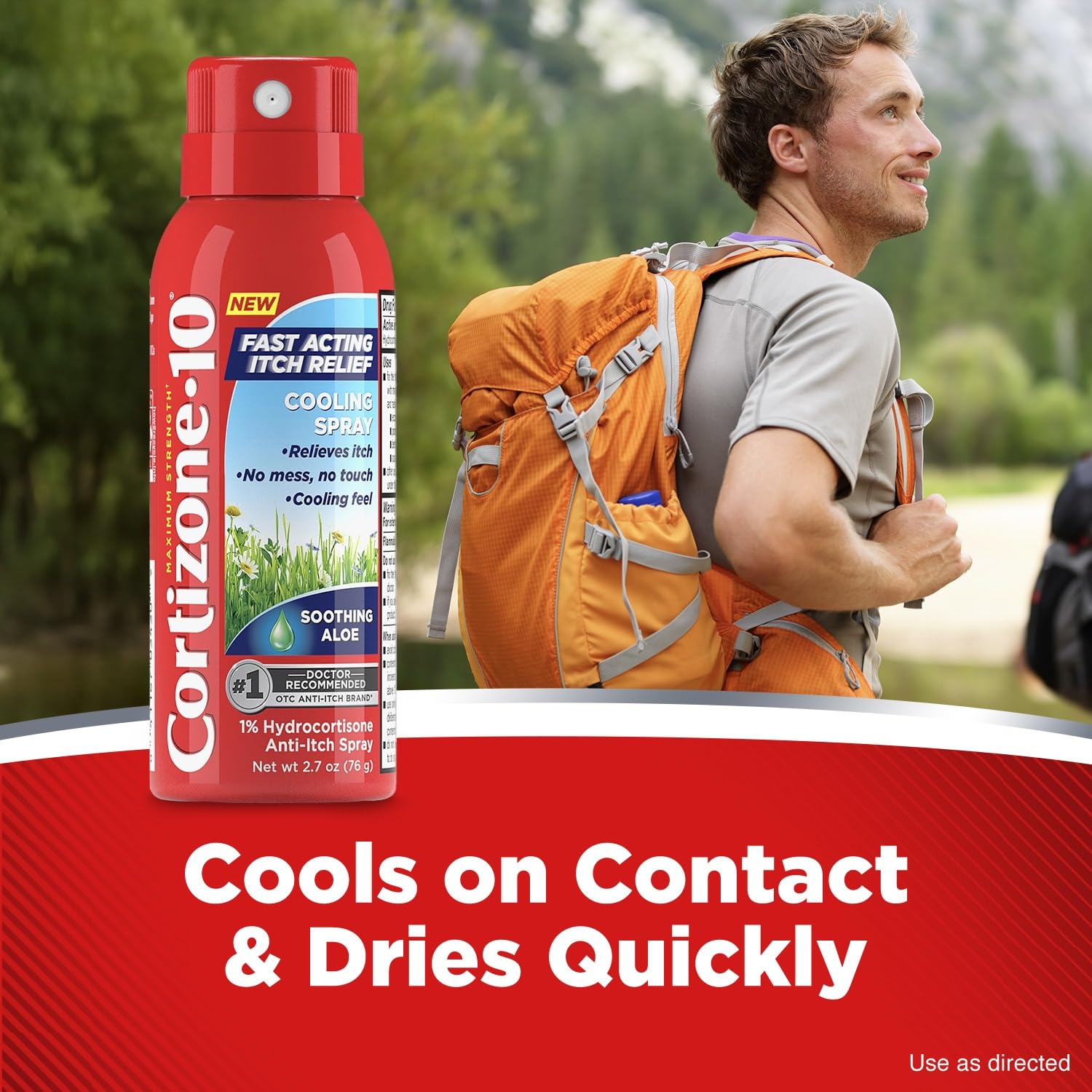 Cortizone-10 label highlights 1% hydrocortisone for itch relief.