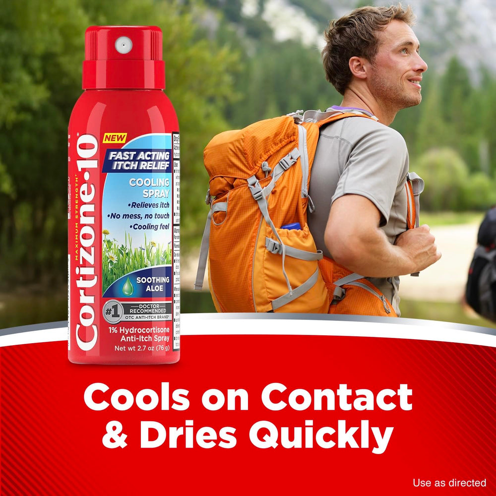 Cortizone-10 label highlights 1% hydrocortisone for itch relief.