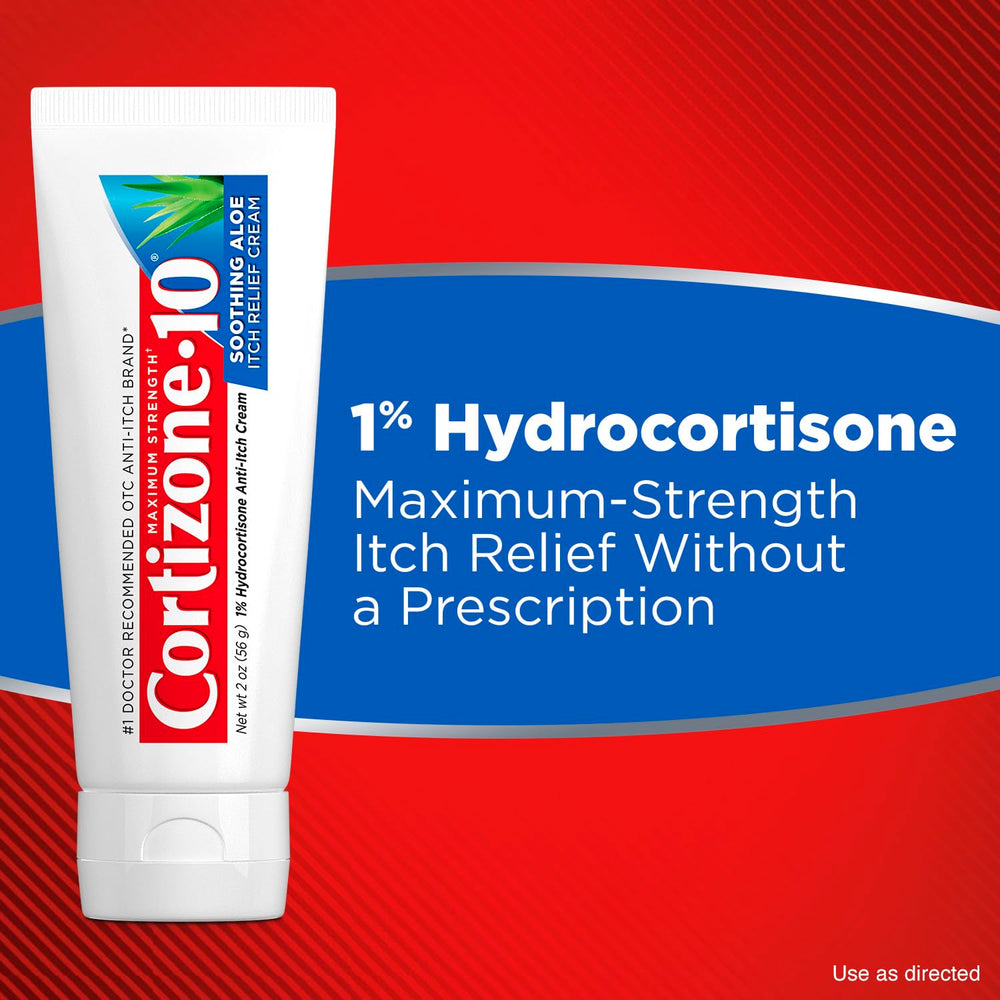 Cortizone-10 active ingredient closeup showing 1 percent hydrocortisone