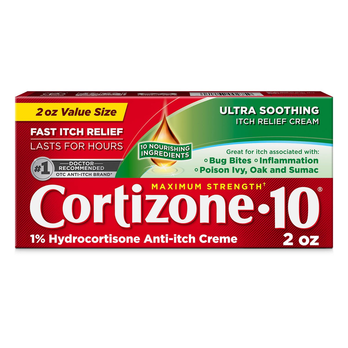 Cortizone-10 bottle front view for on-the-go itch relief