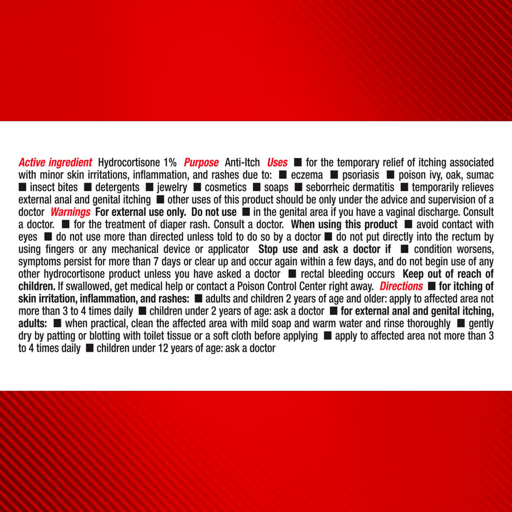 Cortizone-10 label close-up highlighting 1% hydrocortisone