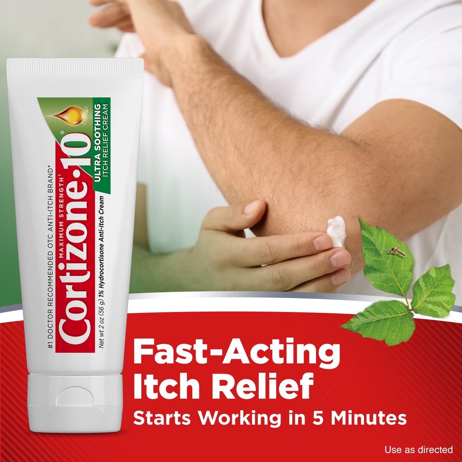 Cortizone-10 fragrance-free and dye-free packaging close-up