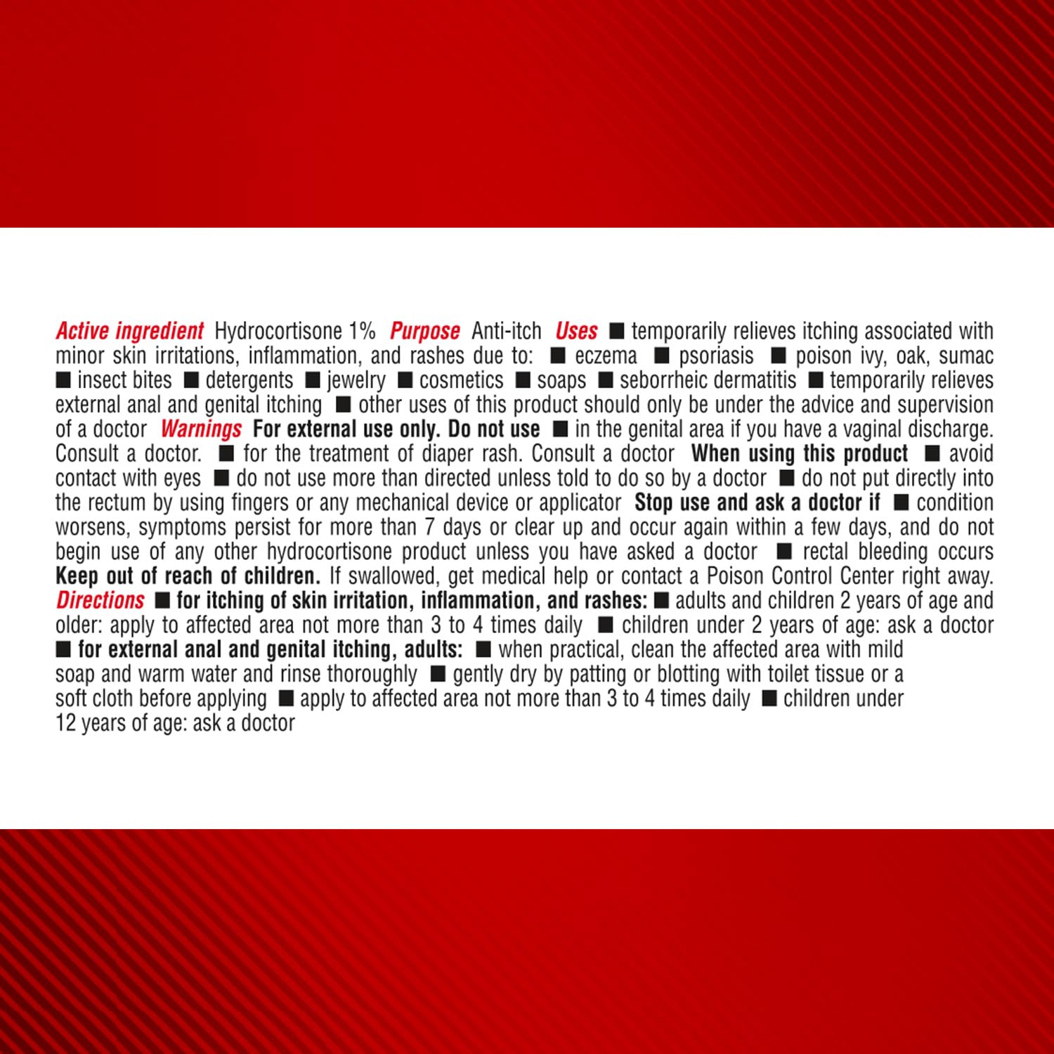 Cortizone-10 label closeup highlighting ingredients