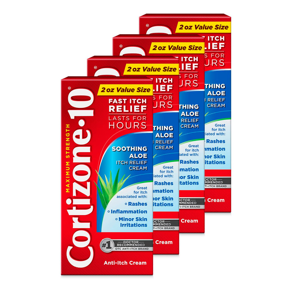Cortizone-10 maximum-strength tube application closeup for fast itch relief