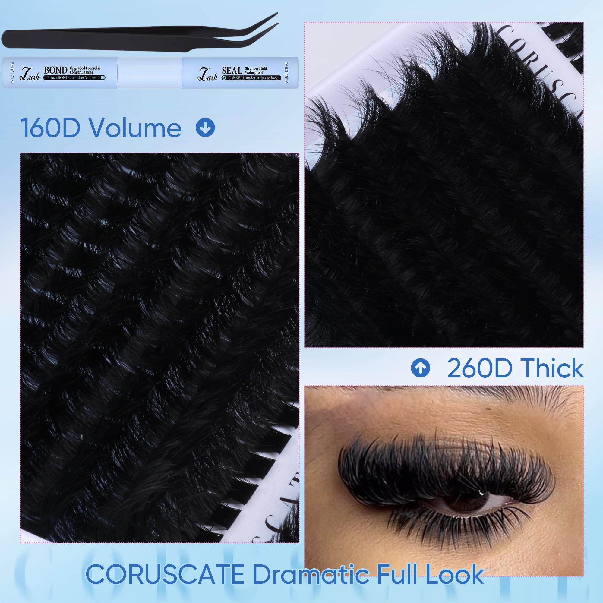 Coruscate flatter, slimmer fiber lashes mimic real hairs with glam impact.