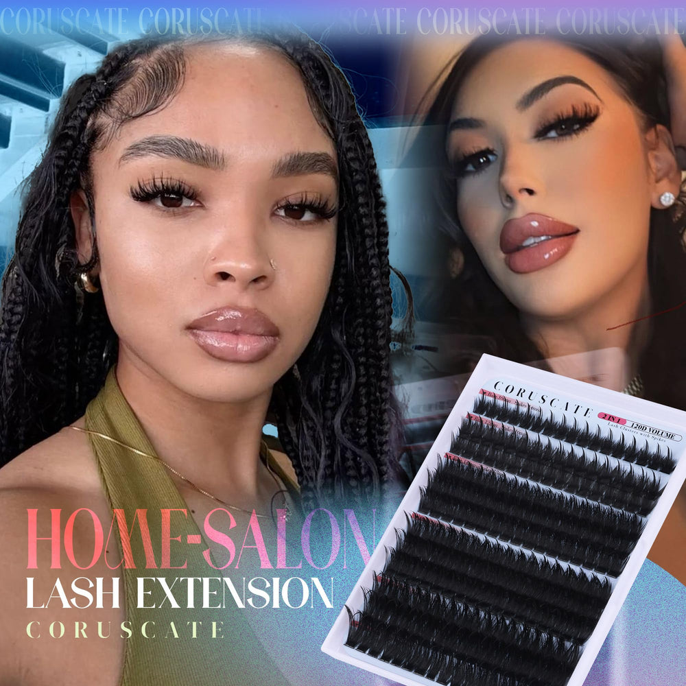 CORUSCATE at-home kit for effortless, professional-looking lashes.
