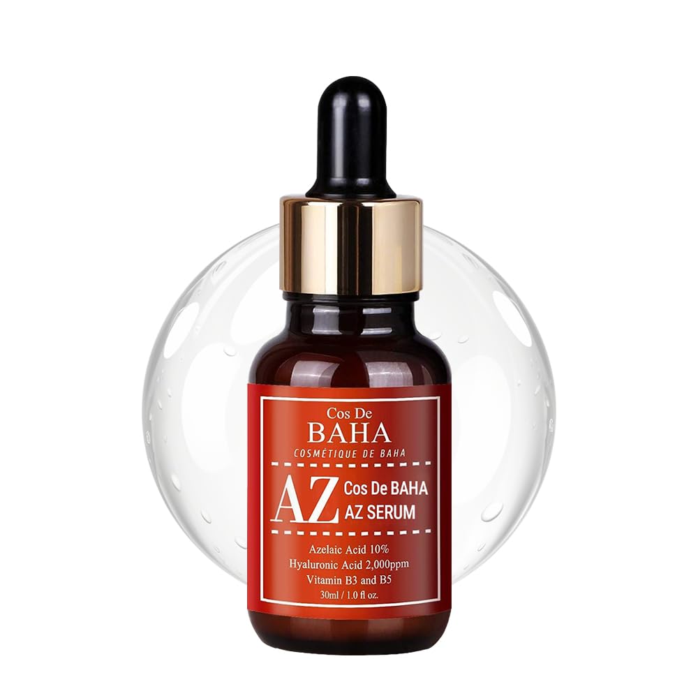 Cos De BAHA azelaic acid 10% serum bottle for blemish-prone skin.