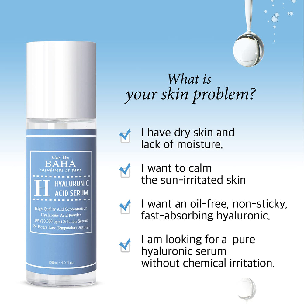 Cos De BAHA label detail emphasizes fragrance-free formula for sensitive skin.