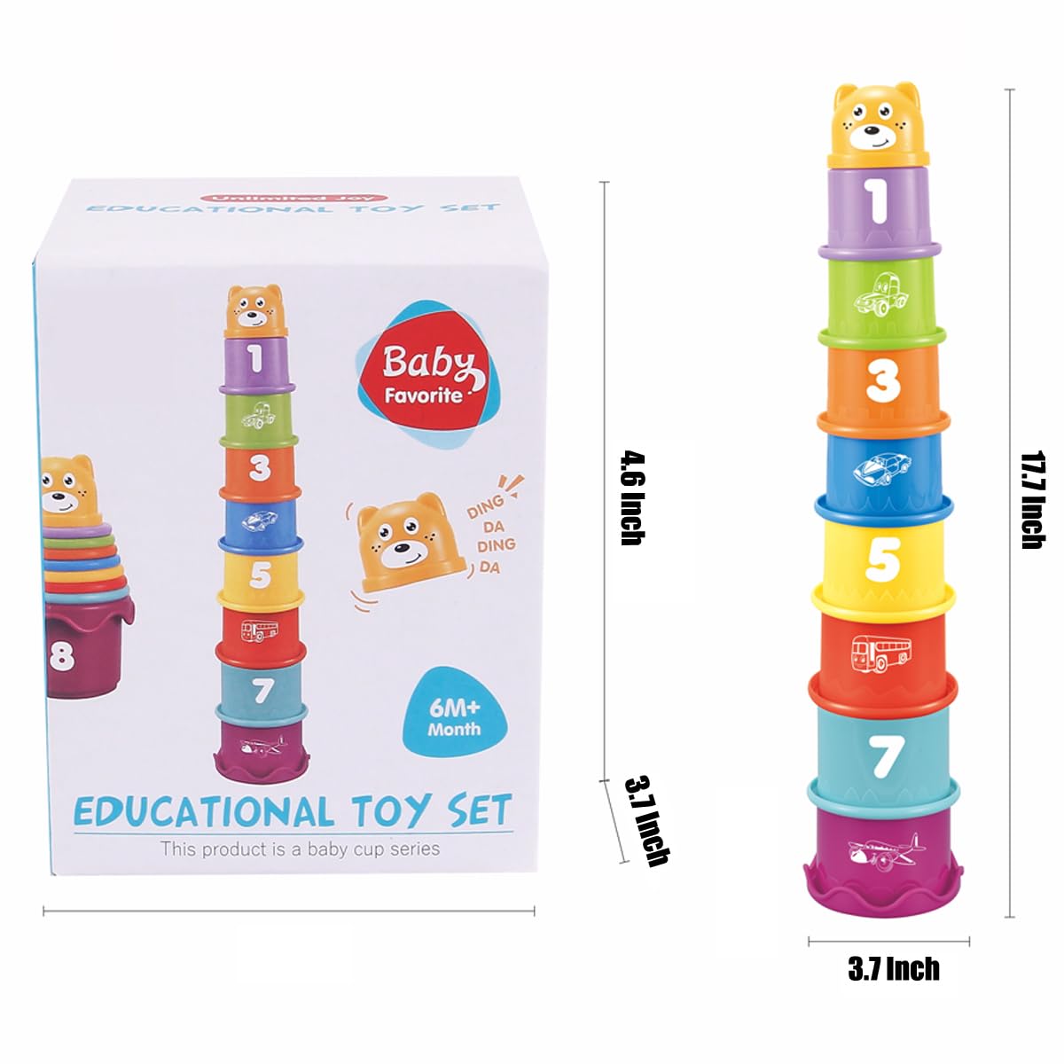 Cosaway nestable cups easy-grip rims support little hands during probing and pouring practice