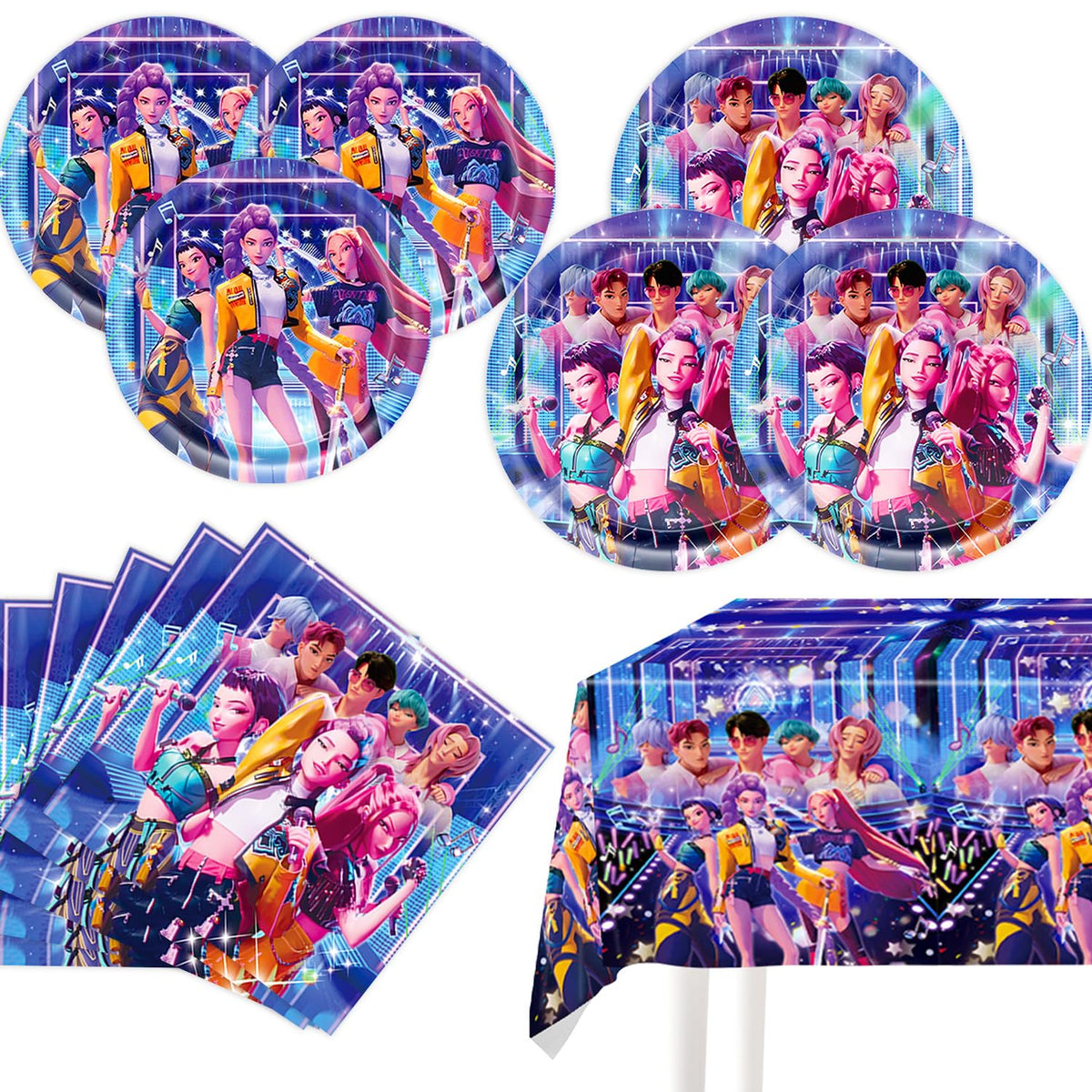 Cosershow Demon Hunters 7-inch plates for kid-friendly party dining.