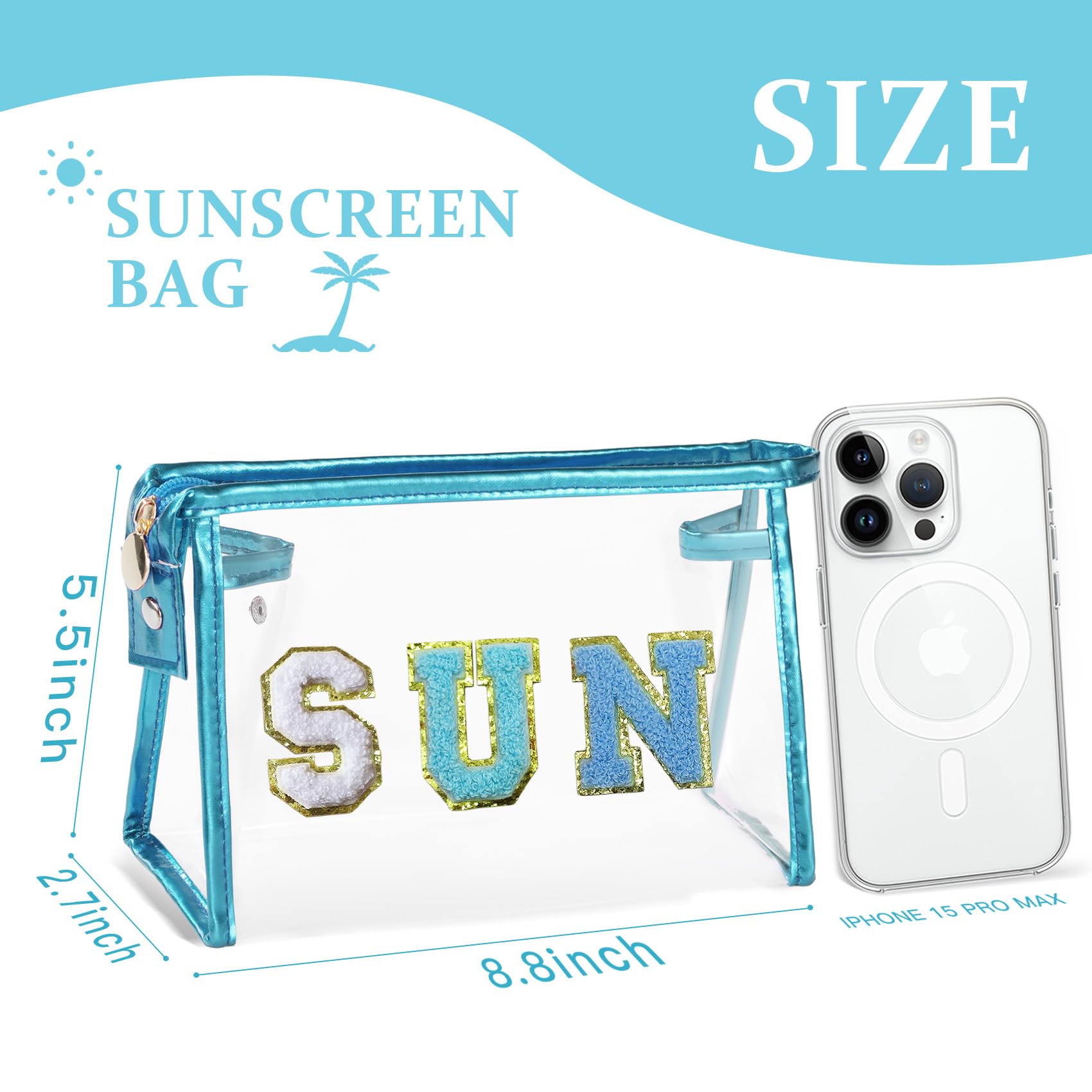 COSHAYSOO compact bag fits sunscreen, lip SPF, and face mist for travel
