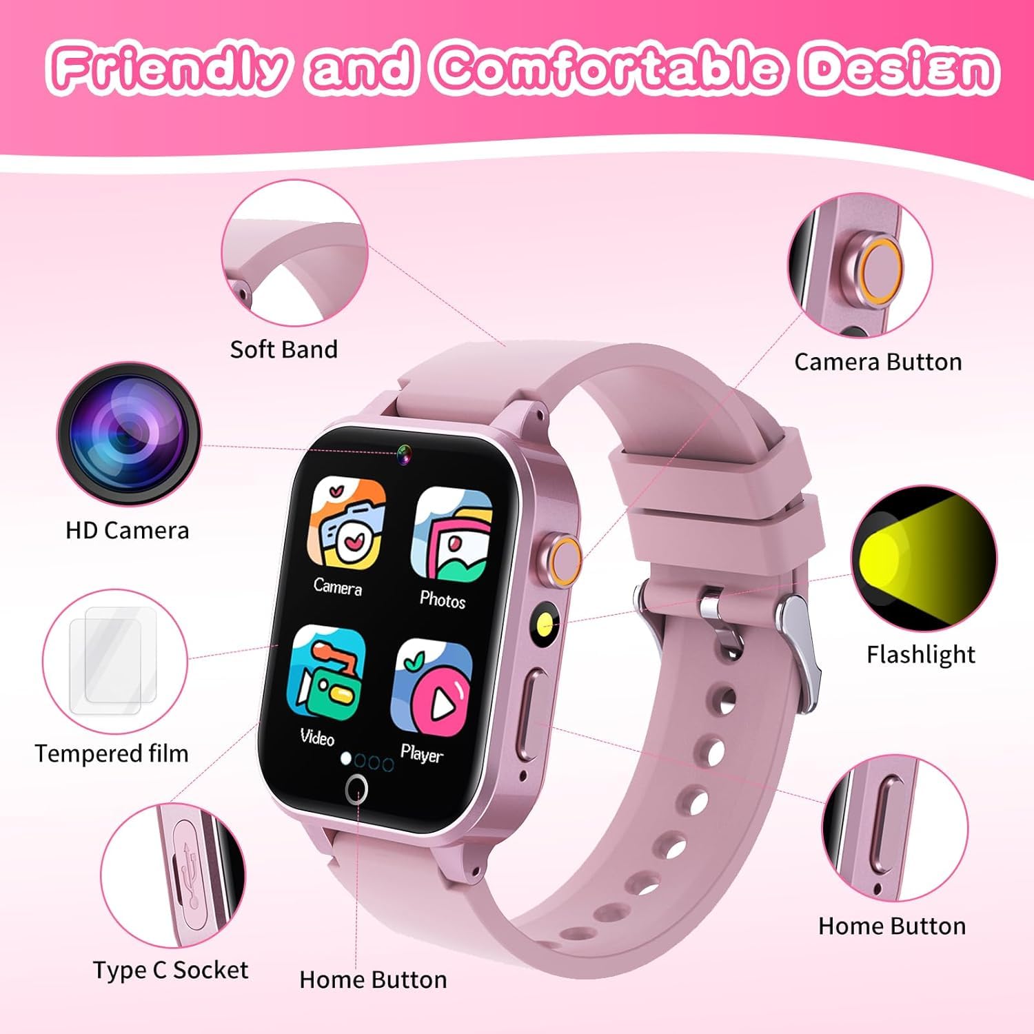 Cosjoype Kids Smart Watch long battery life supports extended play