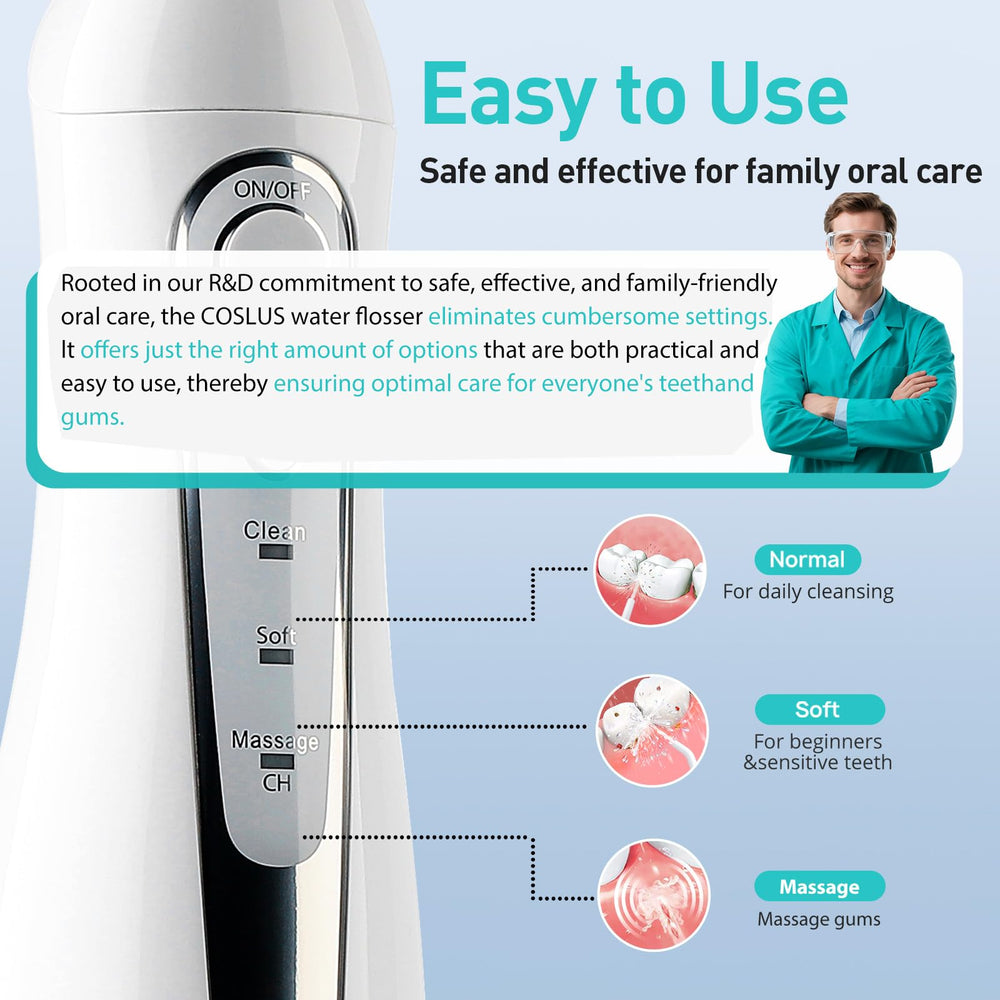 COSLUS C20 interchangeable tips broaden versatility for braces and gums