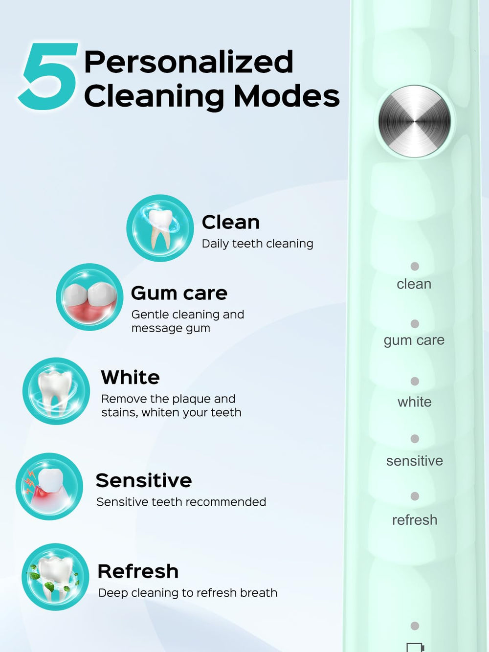 C40 braces-friendly cleaning with soft bristles and ergonomic grip