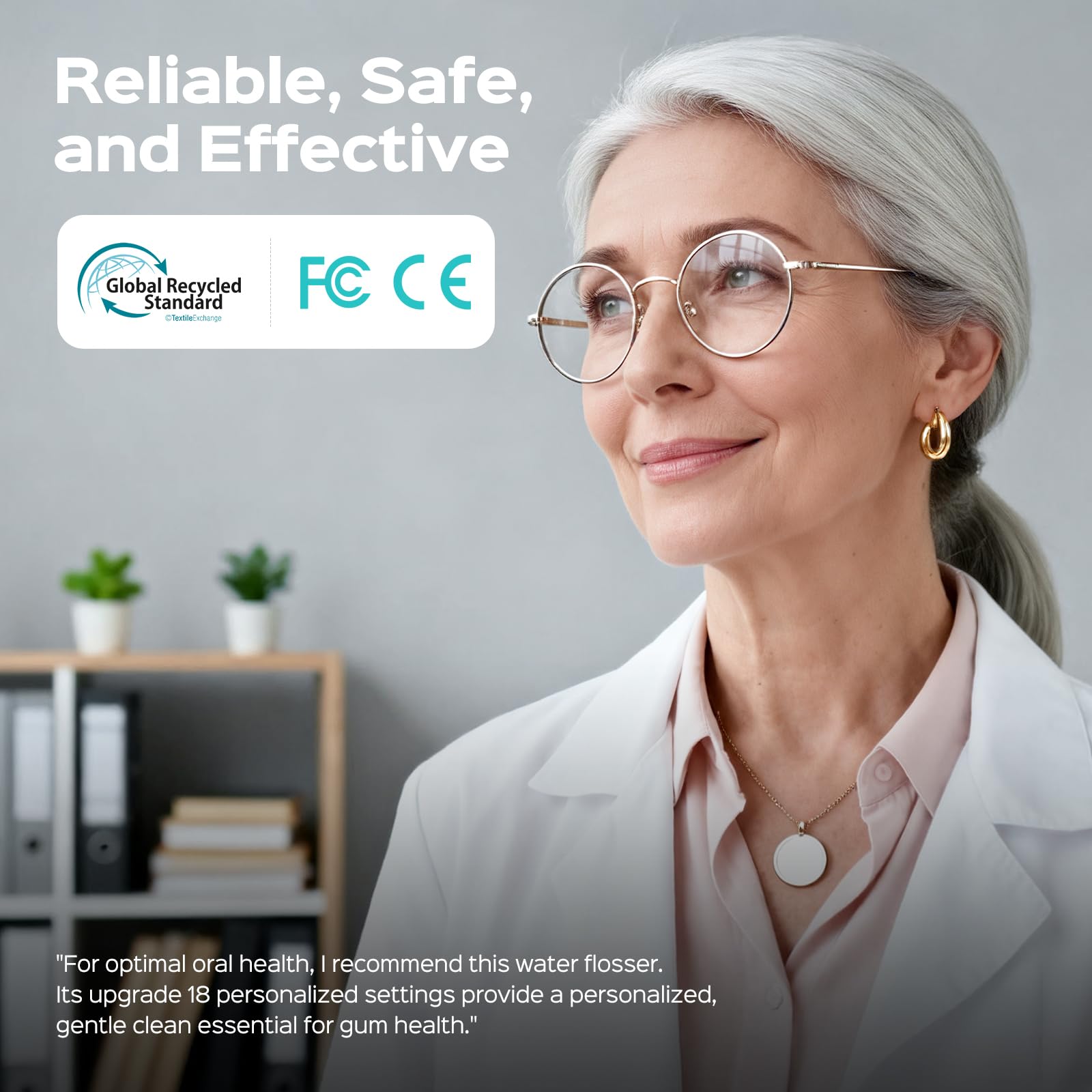 COSLUS C51 six pressure settings tailor gentleness for braces and sensitive gums.