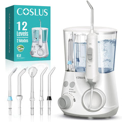 COSLUS E2 water flosser compact design saves space and fits small bathrooms.