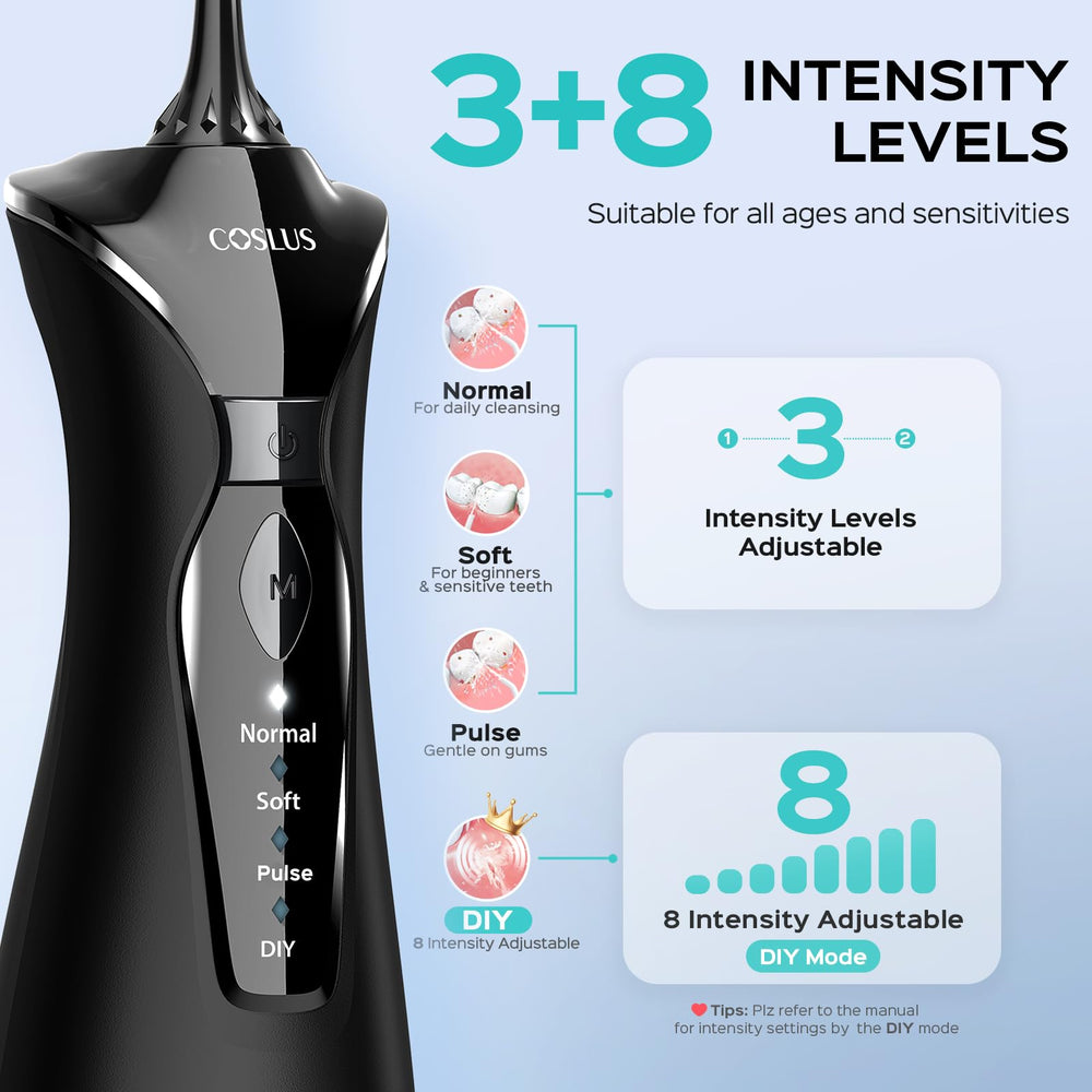 COSLUS C30 control panel highlights four modes for a personalized cleaning routine.