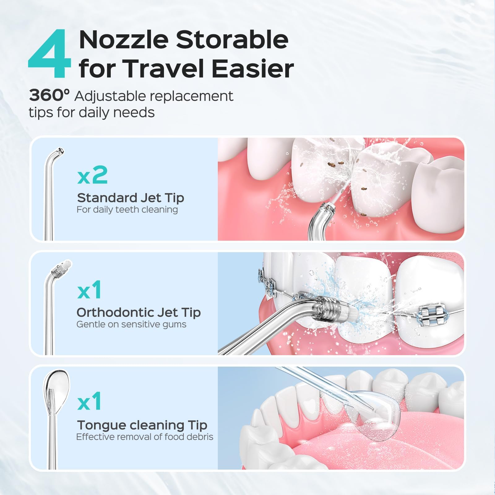 COSLUS T40 includes-accessories: everything needed, from extra heads to travel bag.