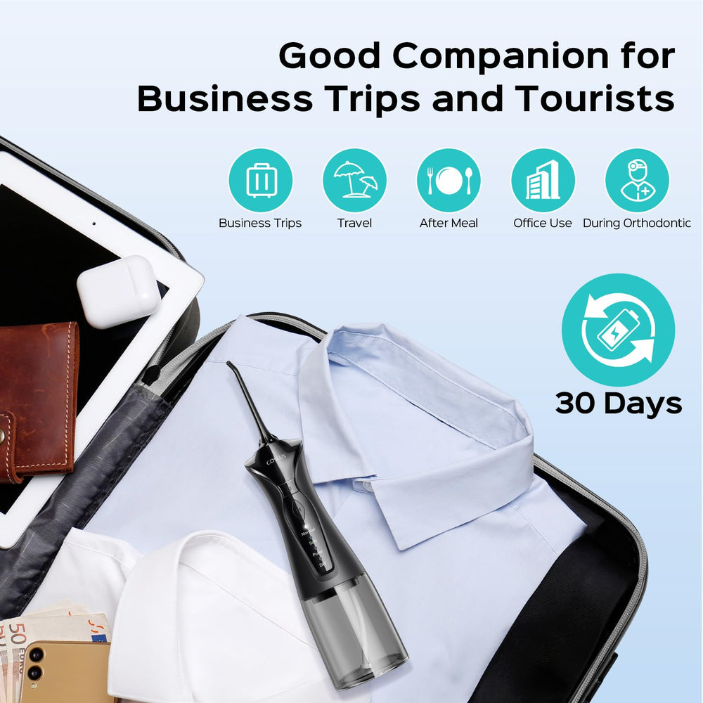 Compact COSLUS C30 travel setup fits in a bag for trips and daily commuting.