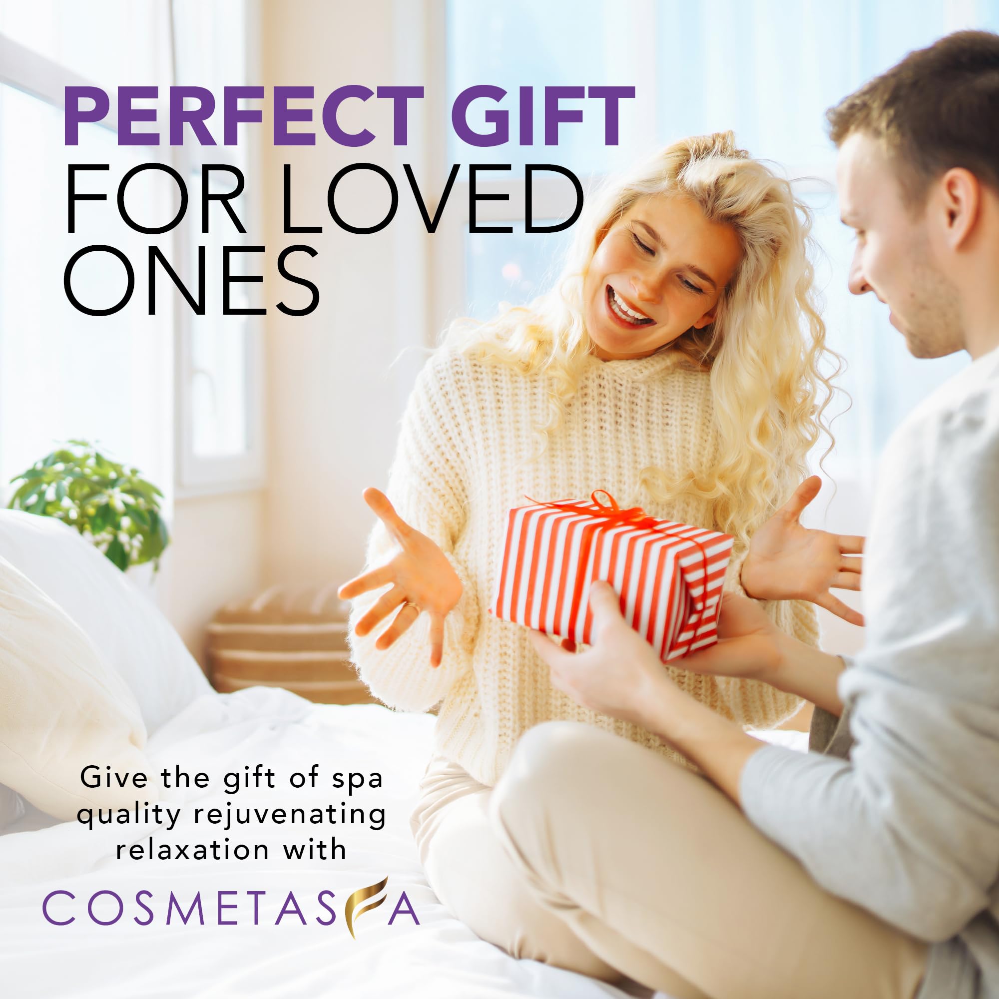 Cosmetasa Lavender Massage Oil product notes with geranium and grapeseed subtle aroma