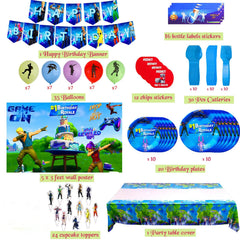 Cosmic Party game toppers pack showcases themed accents for cake and cupcakes
