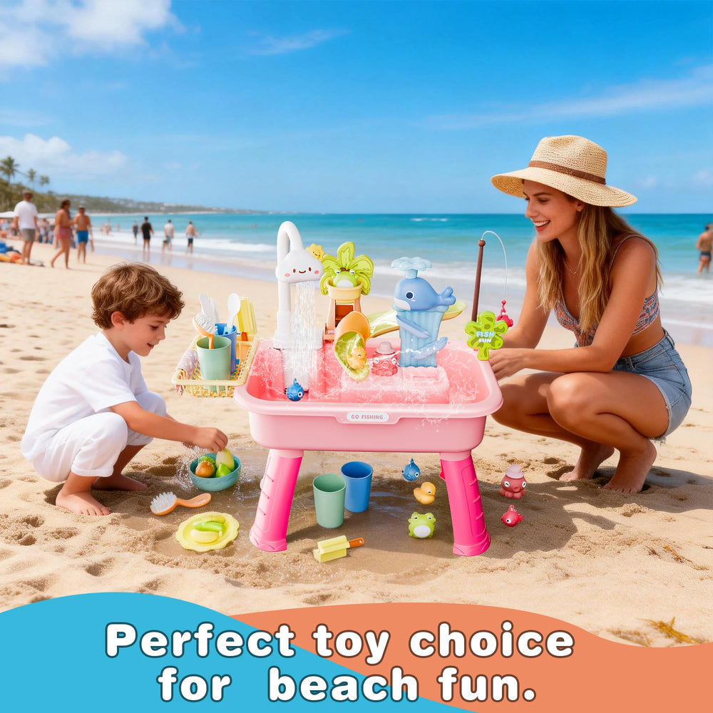Cosminy water table vegetables and utensils spark kitchen role-play and creativity.