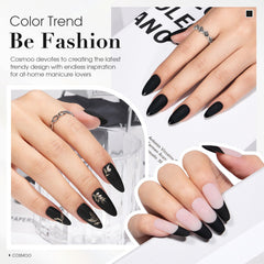 COSMOO Matte Black Nail Polish Air Dry cap close-up for sleek design
