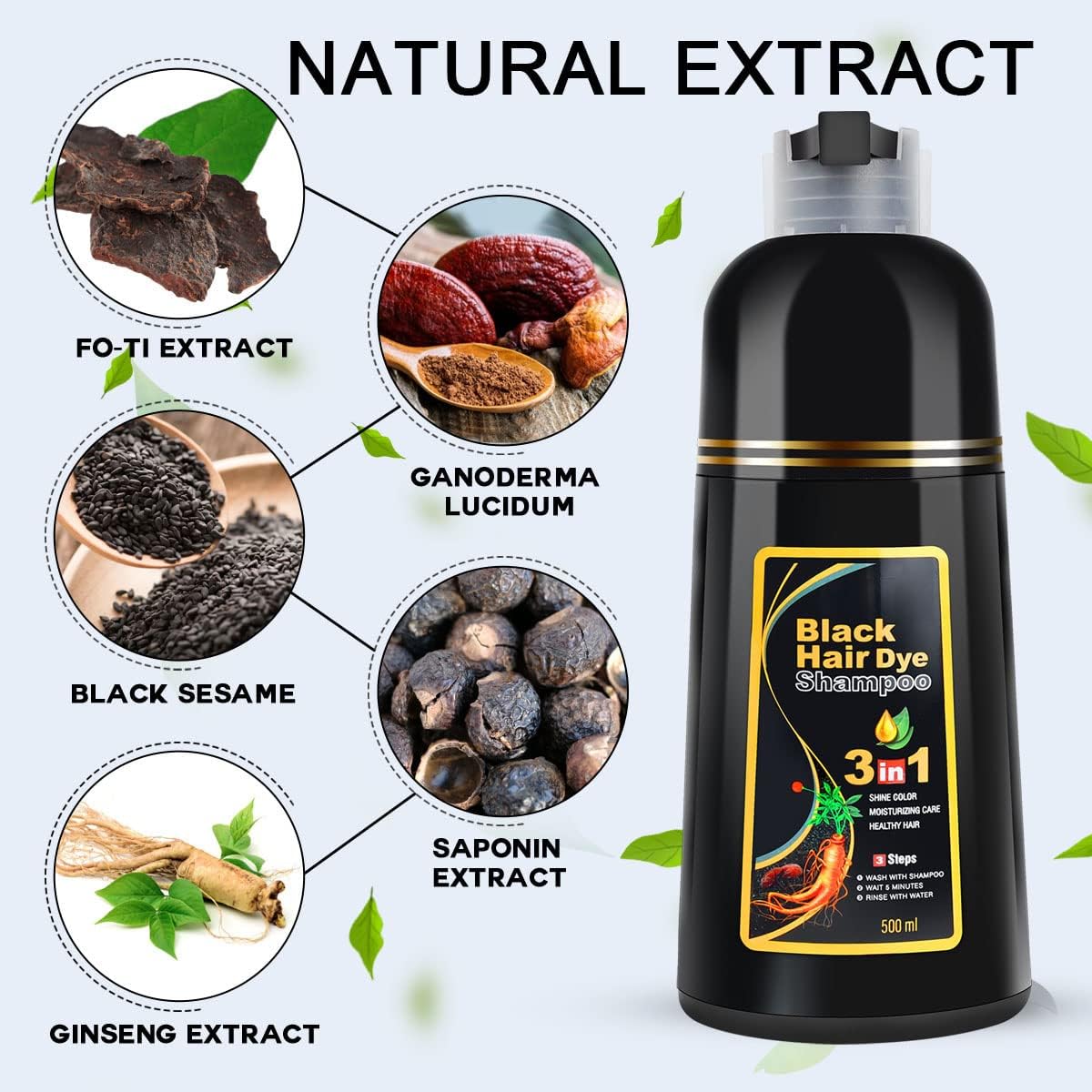 Cosmpro herbal formula with ginseng nourishes hair while delivering dark, shiny color.