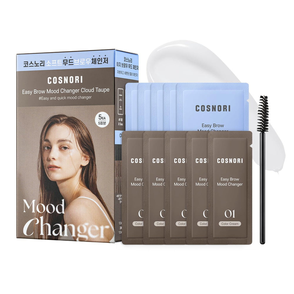 COSNORI Cloud Taupe brow tint bottle demonstrates natural-looking color finish.