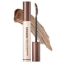 COSNORI Perfect Setting Mascara 02 Cozy Brown packaging highlights sleek, easy handling.