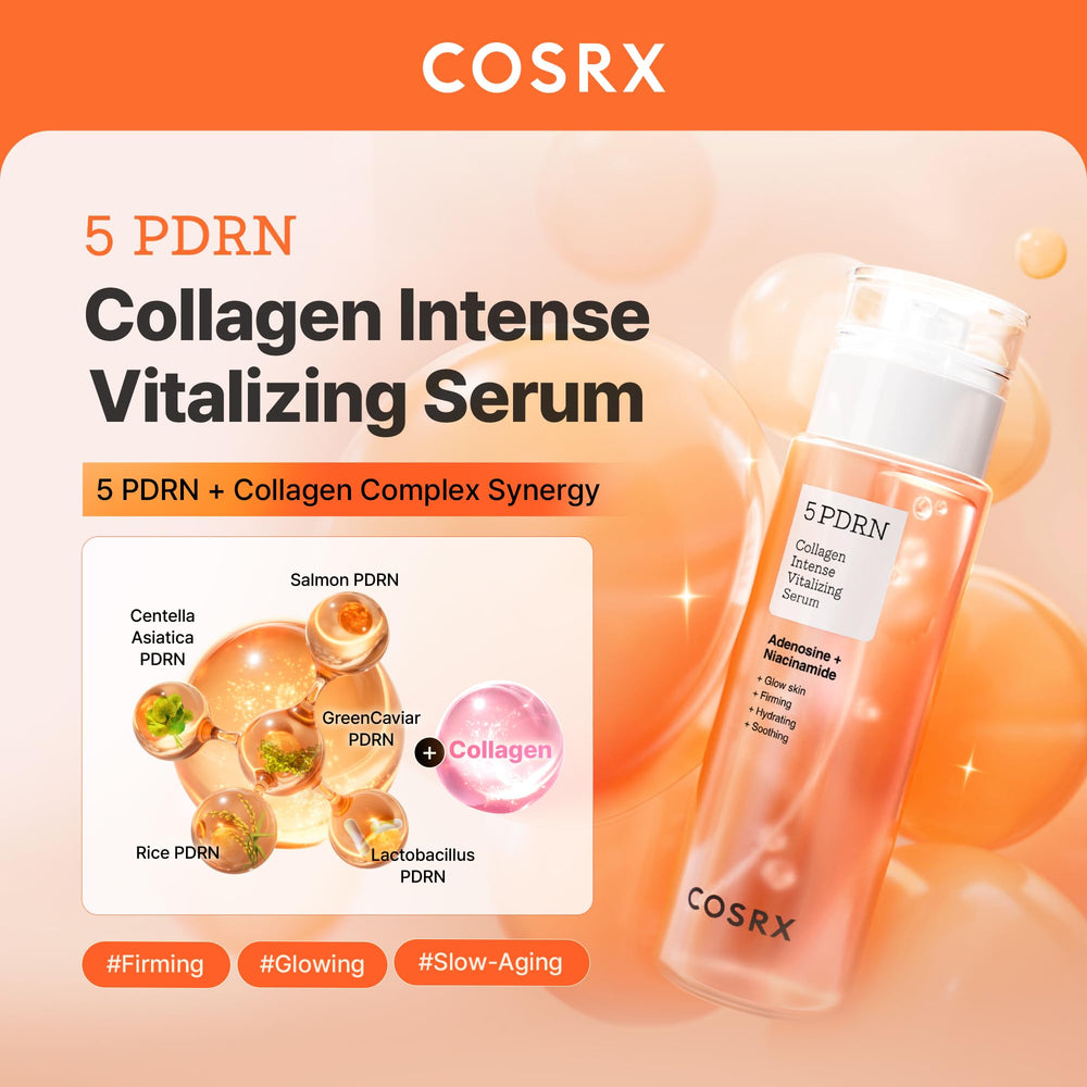 COSRX 5 PDRN Collagen Serum dispenser emphasizes easy daily use