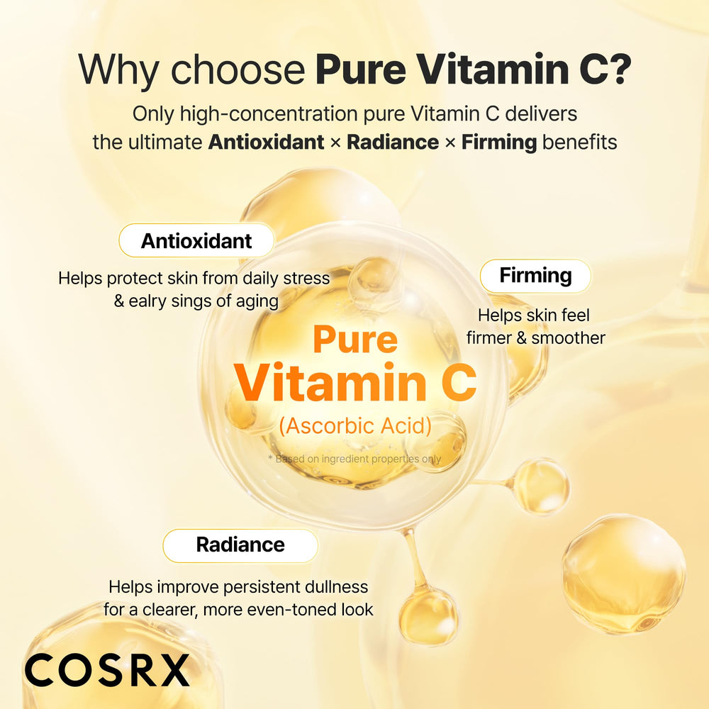 COSRX serum ingredients: vitamin C, vitamin E, glutathione for antioxidant synergy
