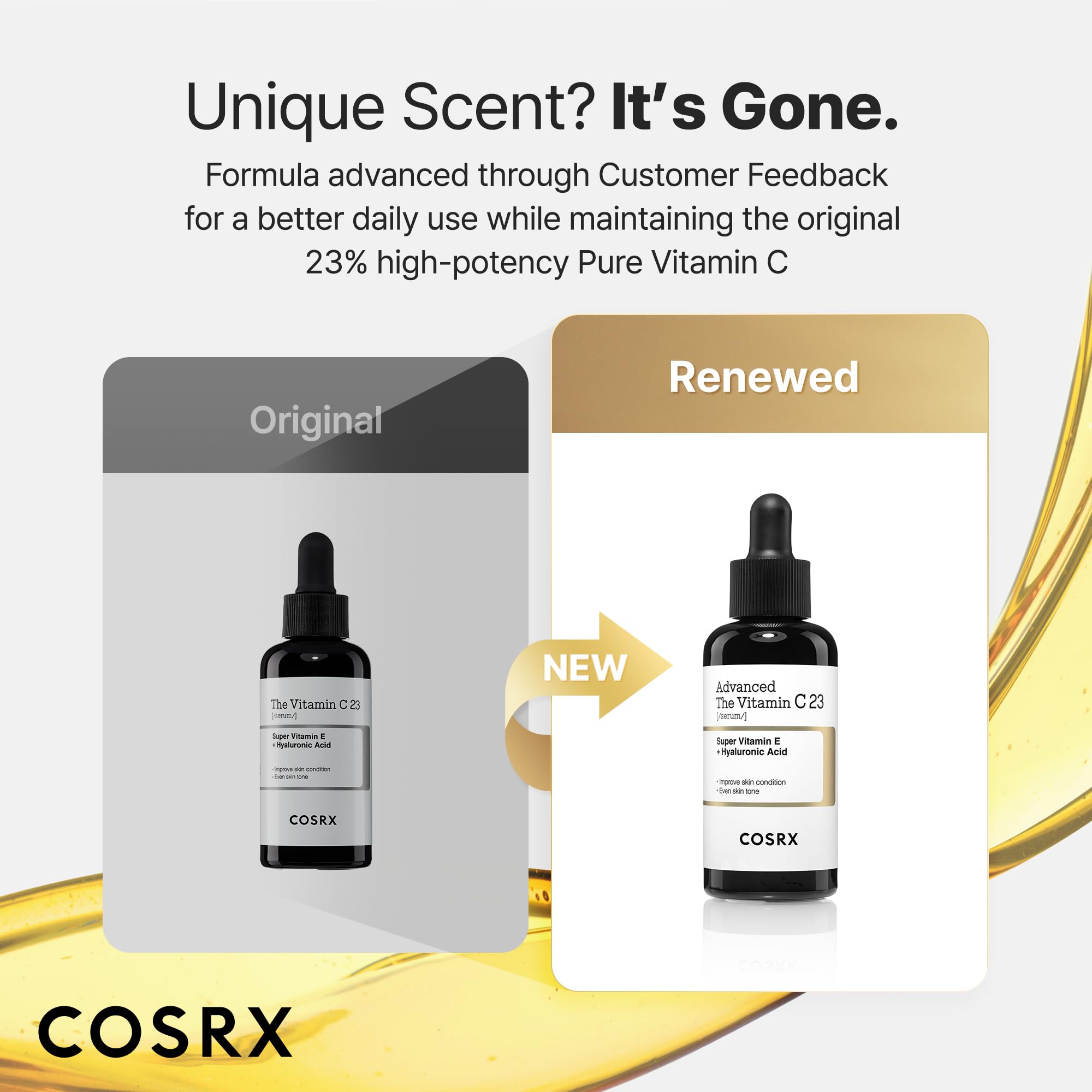 COSRX lightweight vitamin C serum texture on skin for fast absorption