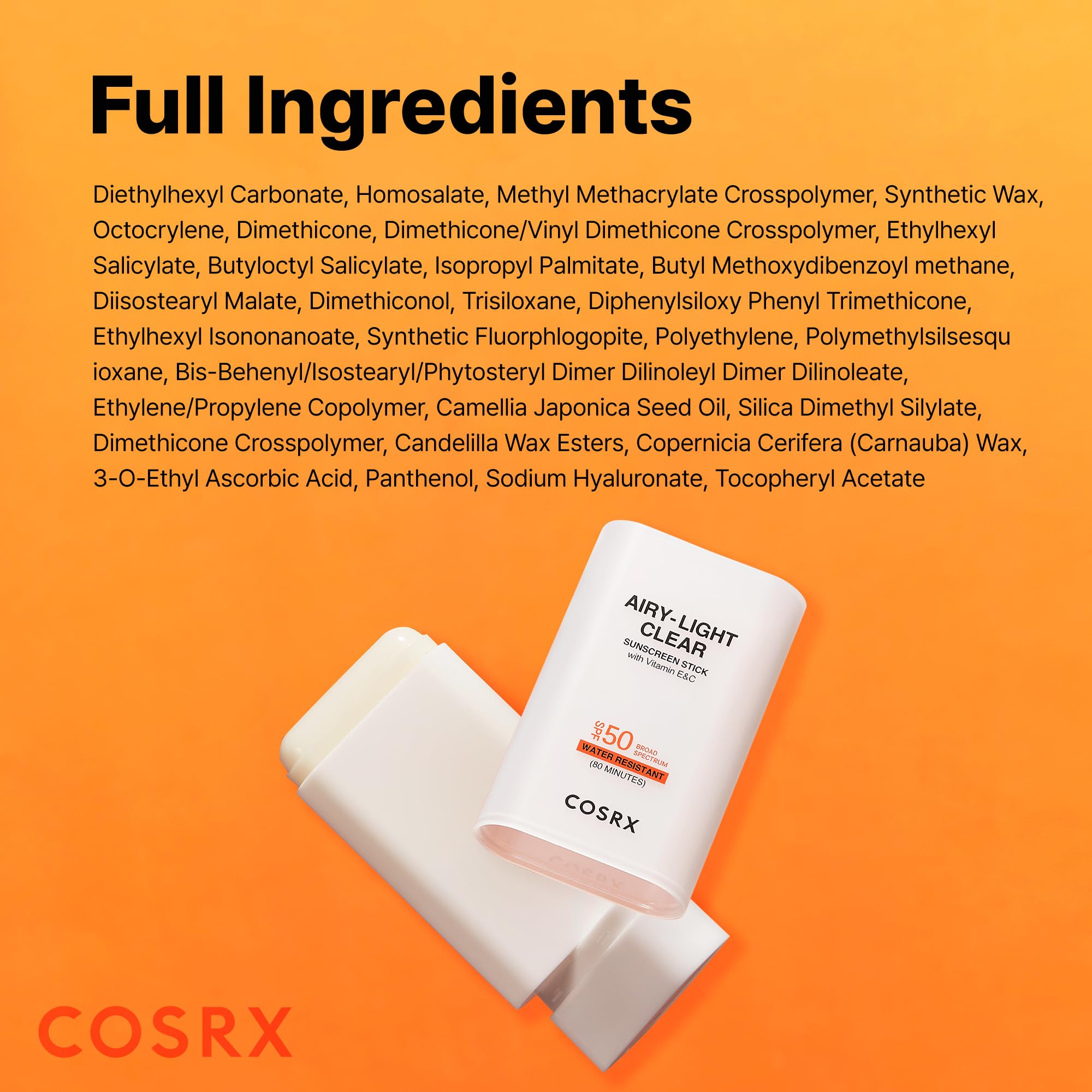 COSRX Airy-Light Clear Sunscreen Stick for easy reapplication on the go