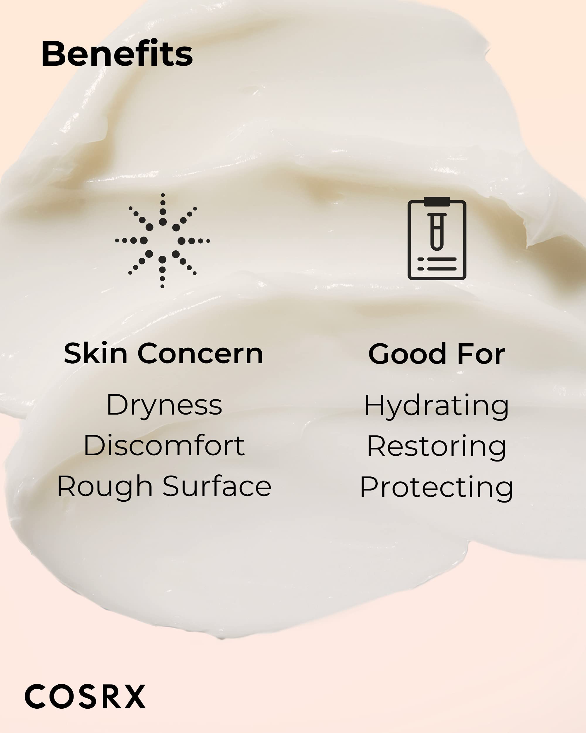 Cream applied evenly on skin for gentle hydration and balance