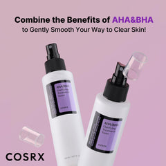 COSRX exfoliating toner swatch showing texture and skin-friendly results