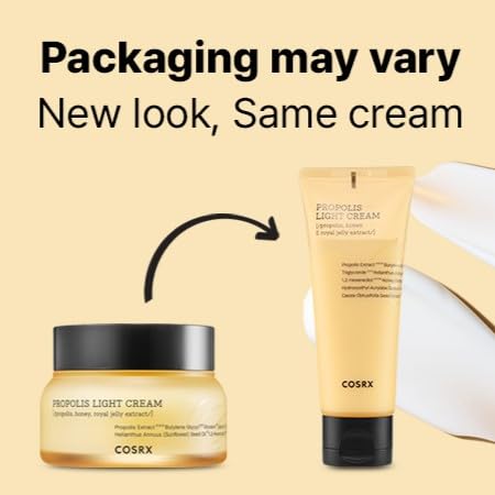 COSRX Full Fit Propolis Light Cream jar closeup showing smooth texture for quick absorption