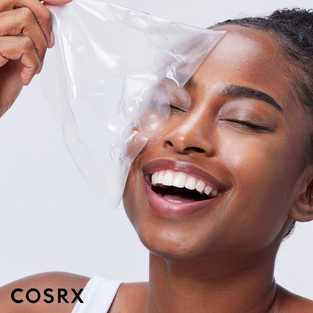 COSRX Glass Glow Mask routine shot illustrating steps for glow
