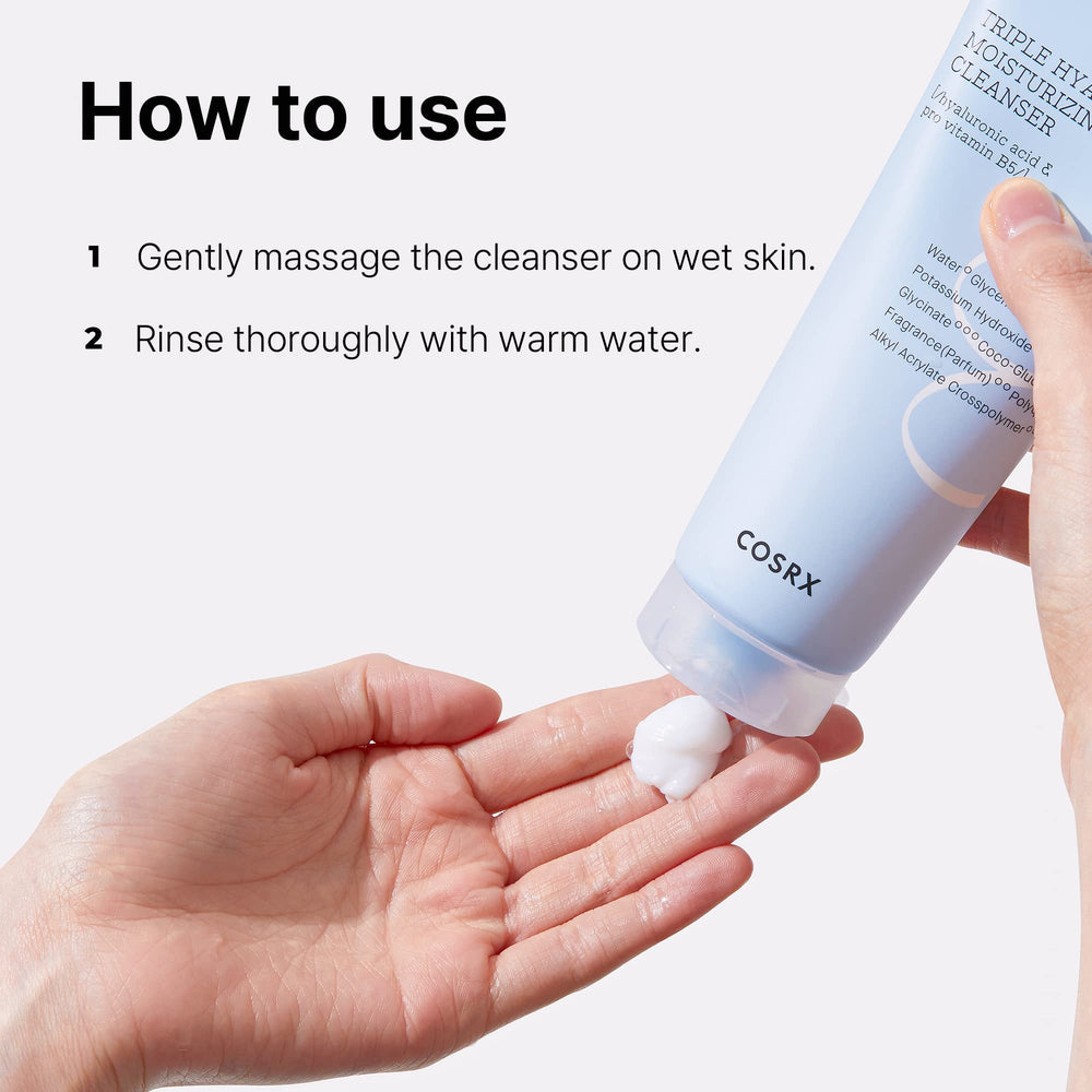 COSRX Hydrium ingredients highlight hyaluronic acids and panthenol.