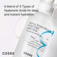 COSRX Hydrium dropper illustrates lightweight texture for non-sticky hydration.