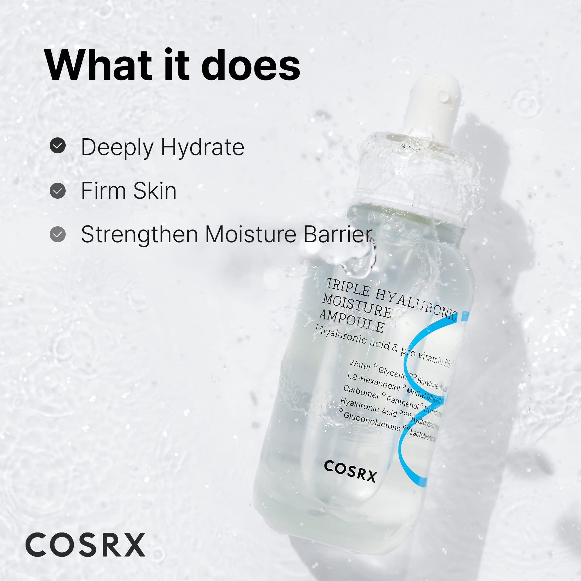 COSRX Hydrium serum swirl demonstrates smooth absorption finish.