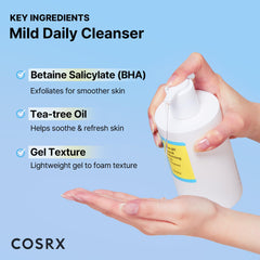 COSRX cleanser integrated into daily skincare routine on bathroom counter