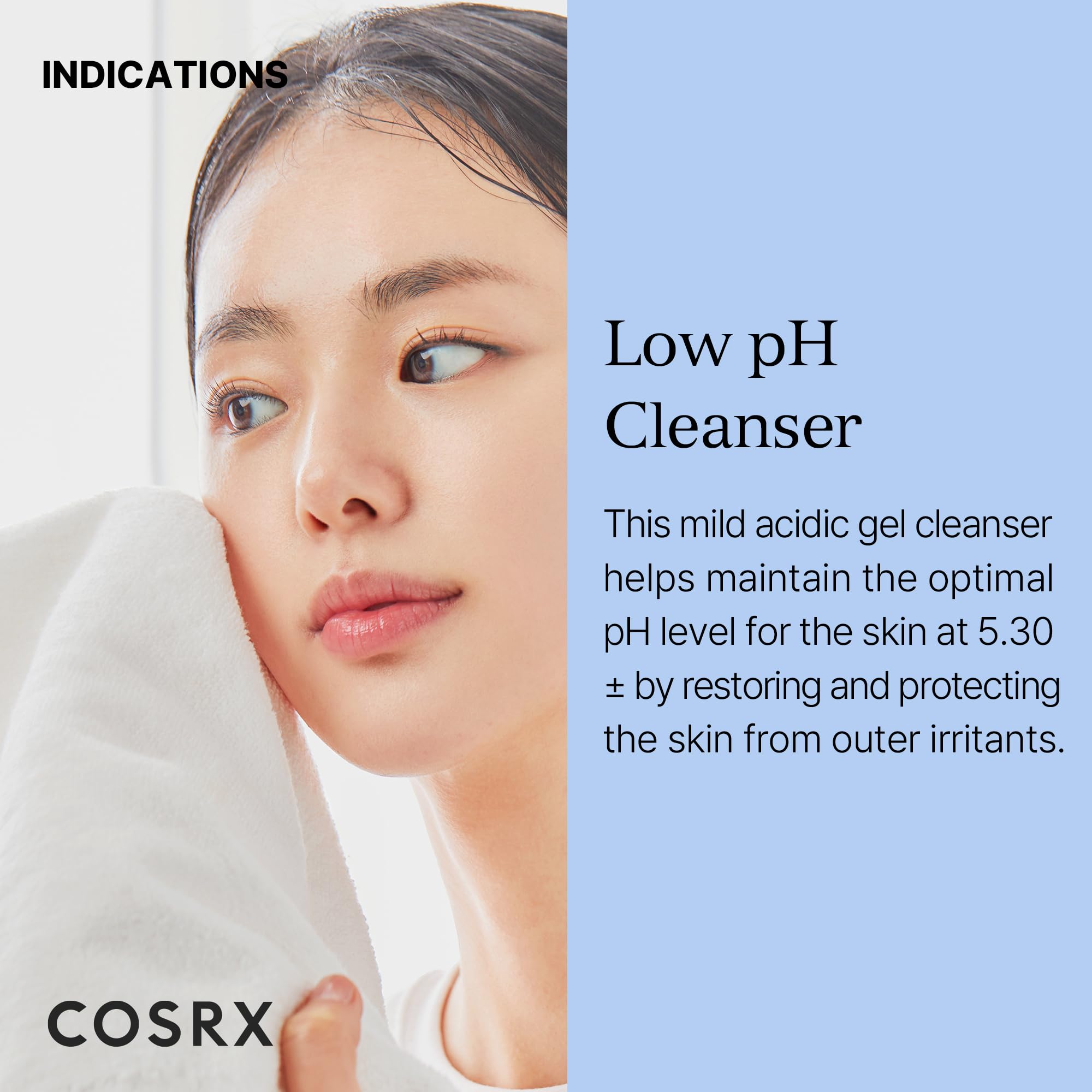 CosRX gel cleanser creating a light foamy lather on skin