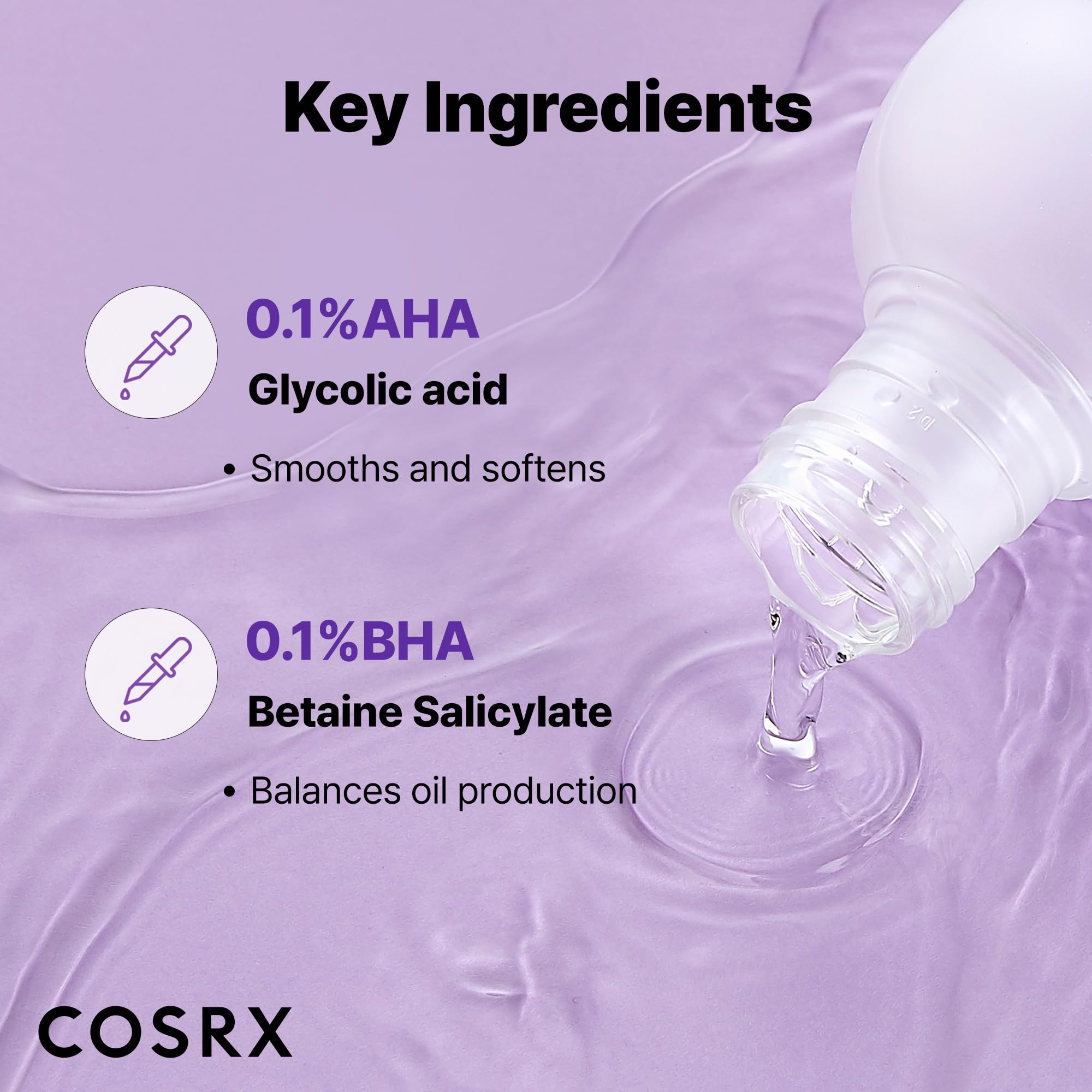 COSRX natural formula label highlighting apple and willow water