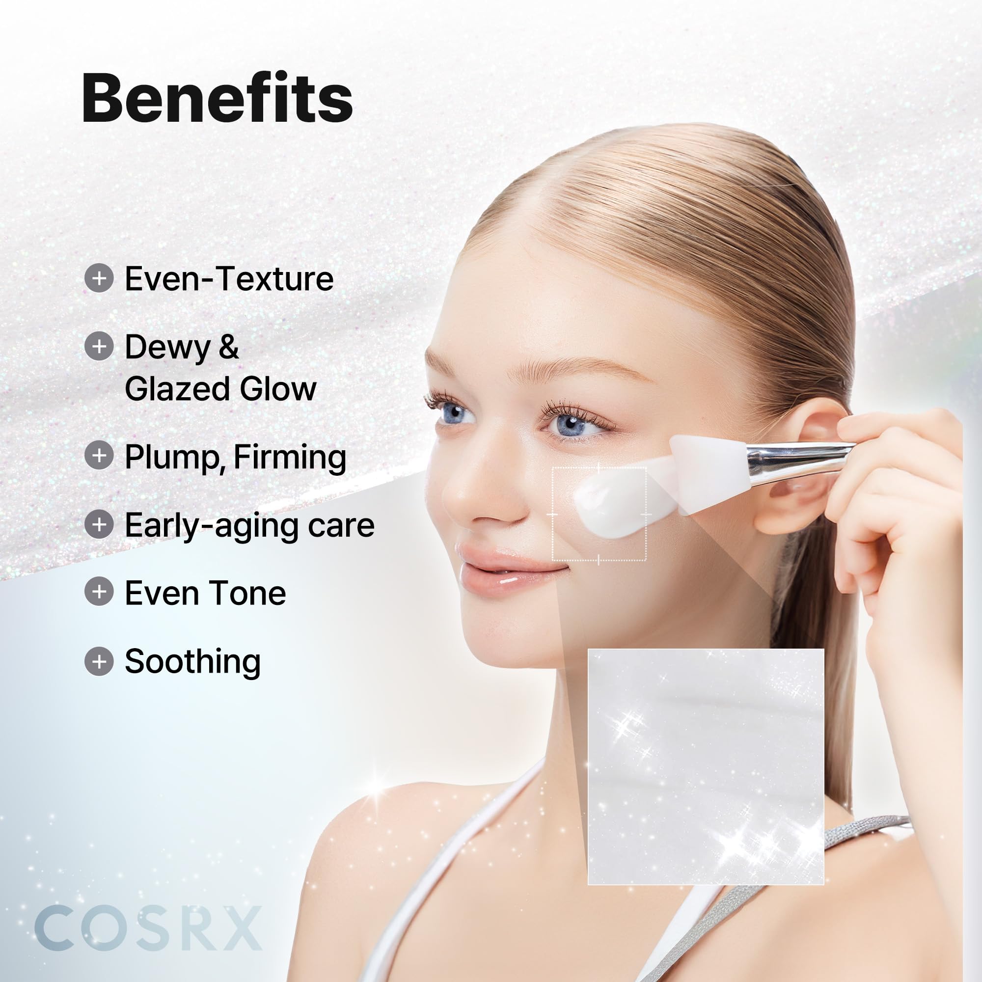 COSRX PDRN EXOSOME glaze wrap mask nighttime application provides hydrating film.
