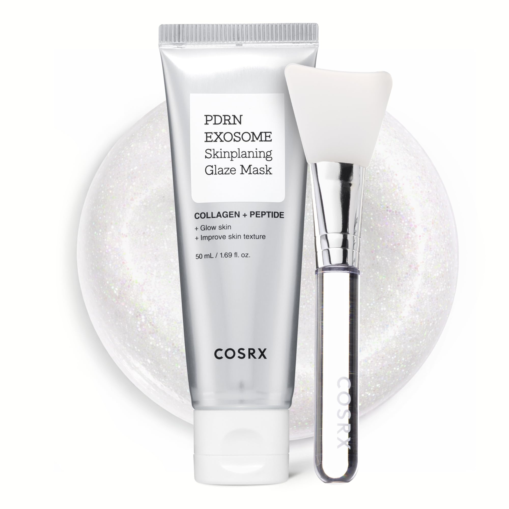 COSRX PDRN EXOSOME glaze wrap mask jar close-up for deep hydration.