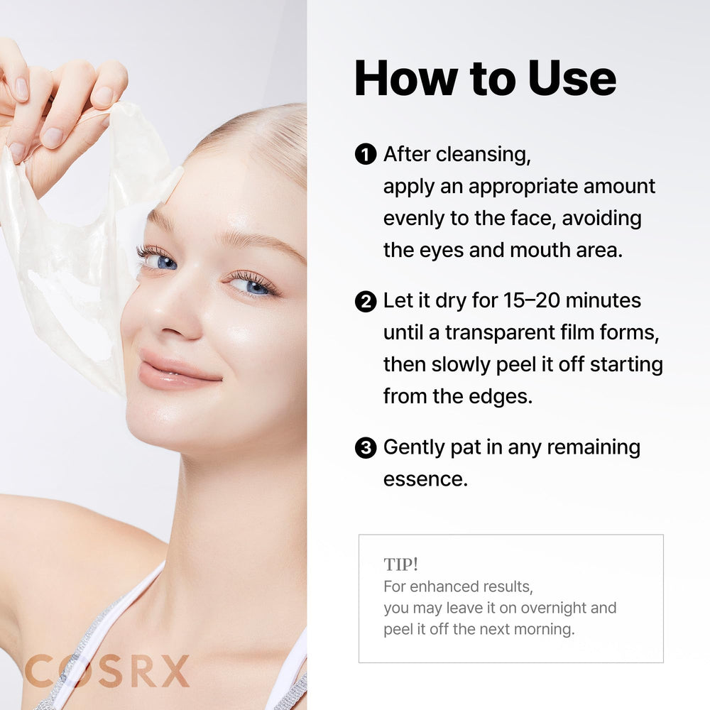 COSRX PDRN EXOSOME glaze wrap mask packaging and label close-up.