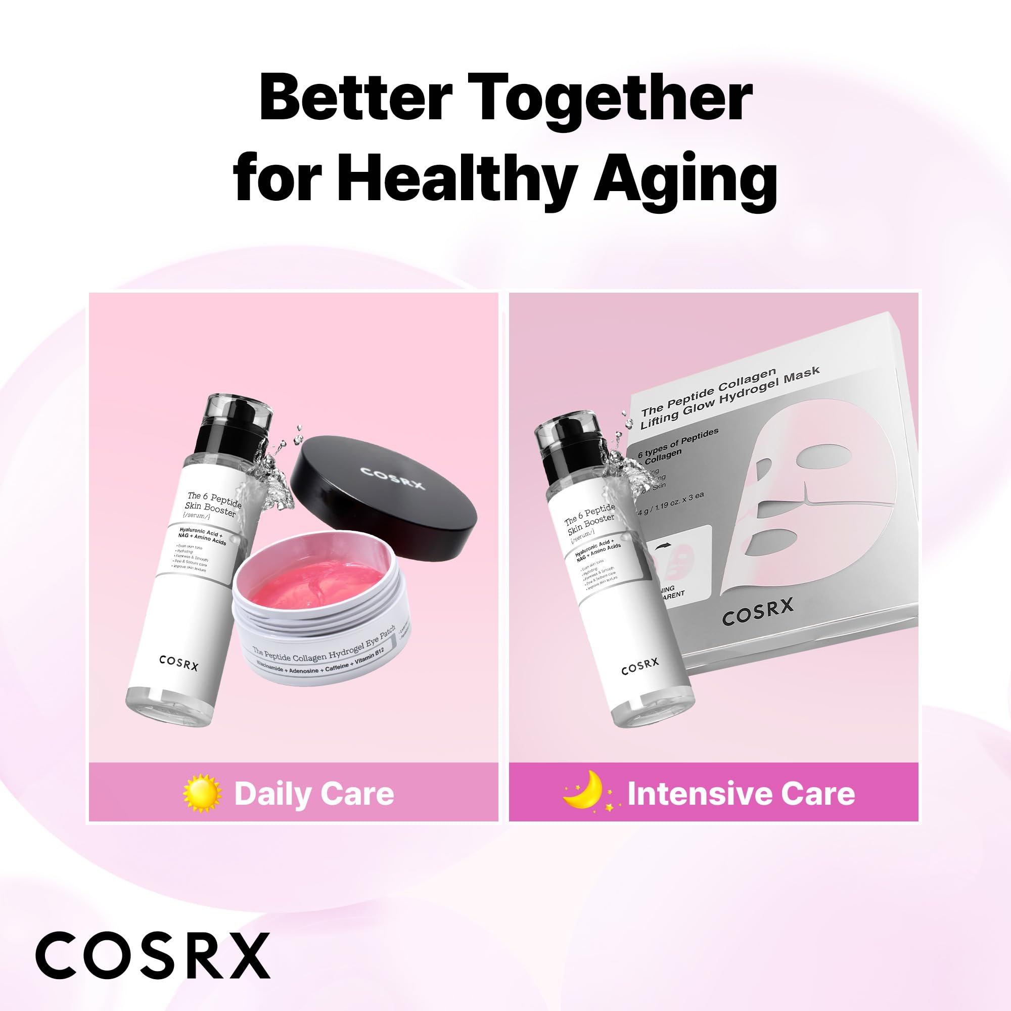 COSRX Pink Peptides Collagen Mask close-up of peptides delivering firmness
